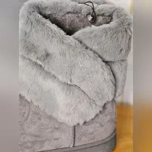 White Mountain Shoes White Mountain Womens Grey Faux Suedefur